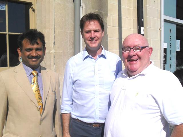 Yukteshwar Kumar Nick Clegg and Rob Appleyard posed photo edited Summer 2014