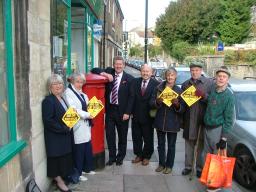 Don and local Campaiangers launch the campaign to prevent further Post Office closures in Bath